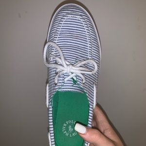 Polo Ralph Lauren white&blue striped shoes